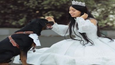 صورة بلوغر عربية تعلن زواجها من كلب!