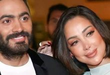 صورة بعد طلاقهما.. تامر حسني يضع وشما باسم بسمة وأطفاله
