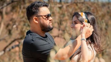 صورة أميرة المرتضي تدعم زوجها أسامة رمزي -صورة