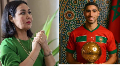صورة سعاد خيي تدعم حكيمي للتتويج بالكرة الذهبية