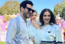 صورة إيمان الباني ومراد يلدريم يحتفلان بعيد ميلاد ابنتهما الثالث -فيديو