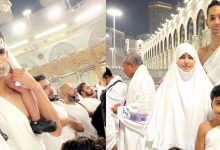 صورة زوجة بدر بانون تشارك لحظات روحانية من أمام الكعبة -صور