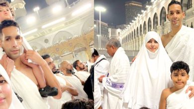 صورة زوجة بدر بانون تشارك لحظات روحانية من أمام الكعبة -صور