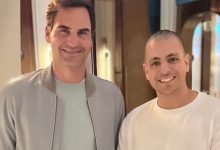 صورة لقاء استثنائي.. طه إيسو رفقة نجم التنس العالمي روجر فيدرير