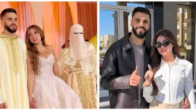 صورة تصرف زوجة محمود بنتايك يثير غضب المغاربة خلال حفل الزفاف -فيديو