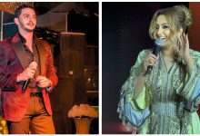 صورة تهنئة خاصة من زينة الداودية لنجم الأغنية الشعبية الصاعد أيوب رحال -صورة