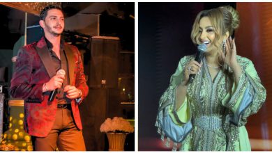 صورة تهنئة خاصة من زينة الداودية لنجم الأغنية الشعبية الصاعد أيوب رحال -صورة