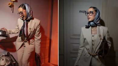 صورة بسمة بوسيل تخطف الأنظار في عرض مجموعة الخريف لعلامة “Maje Paris”