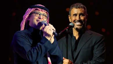 صورة كاظم الساهر وعبد المجيد عبد الله يجتمعان في بالرباط احتفالا بعيد العرش